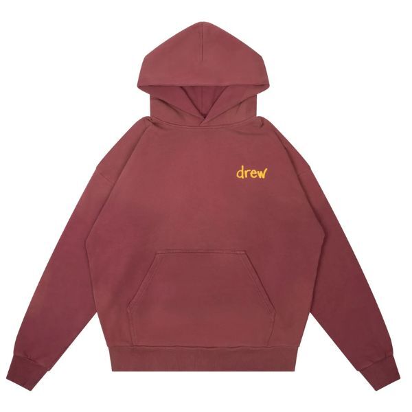 Drew House Scribble Hoodie Faded Drew House Scribble Hoodie Faded Maroon - Image 1